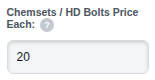 The Chemsets / HD Bolts Price Each box