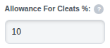 The Allowance For Cleats % box
