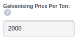 The Galvanising Price Per Ton box