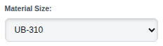The Material Size list