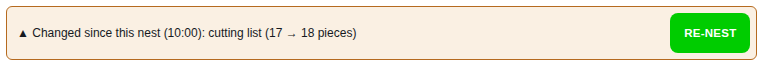 The STALE banner with the RE-NEST button