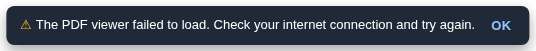 The notice when a library failed to load