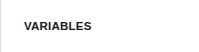 The VARIABLES button under Save