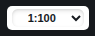 The scale picker showing 1:100