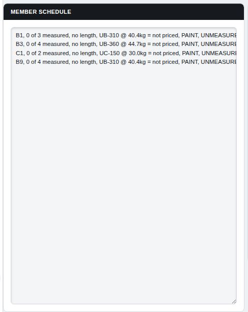 The Member Schedule with a line reading 1 of 4 measured