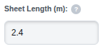 The Sheet Length (m) field