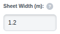 The Sheet Width (m) field