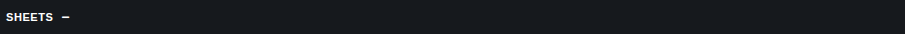 The Sheets button on the black bar