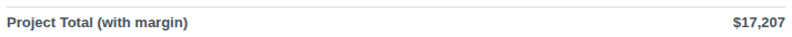 The Project Total (with margin) line