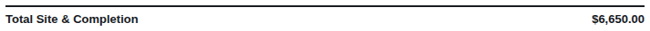 The Total Site and Completion line