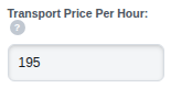 The Transport Price Per Hour box