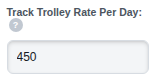 The Track Trolley Rate Per Day box