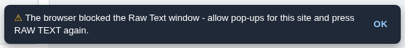 The RAW TEXT button in the Load/Save menu