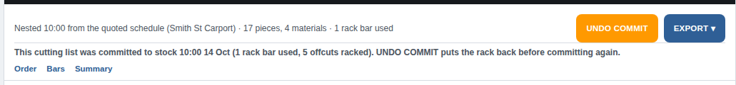 The UNDO COMMIT button with the note under it