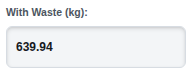 The With Waste (kg) readout
